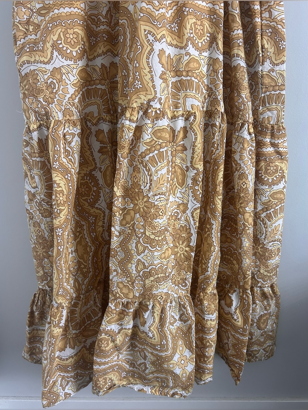 Pink Paprika 100% Cotton Paisley Boho Midi Dress Smocked Back Size S - Picture 4 of 7